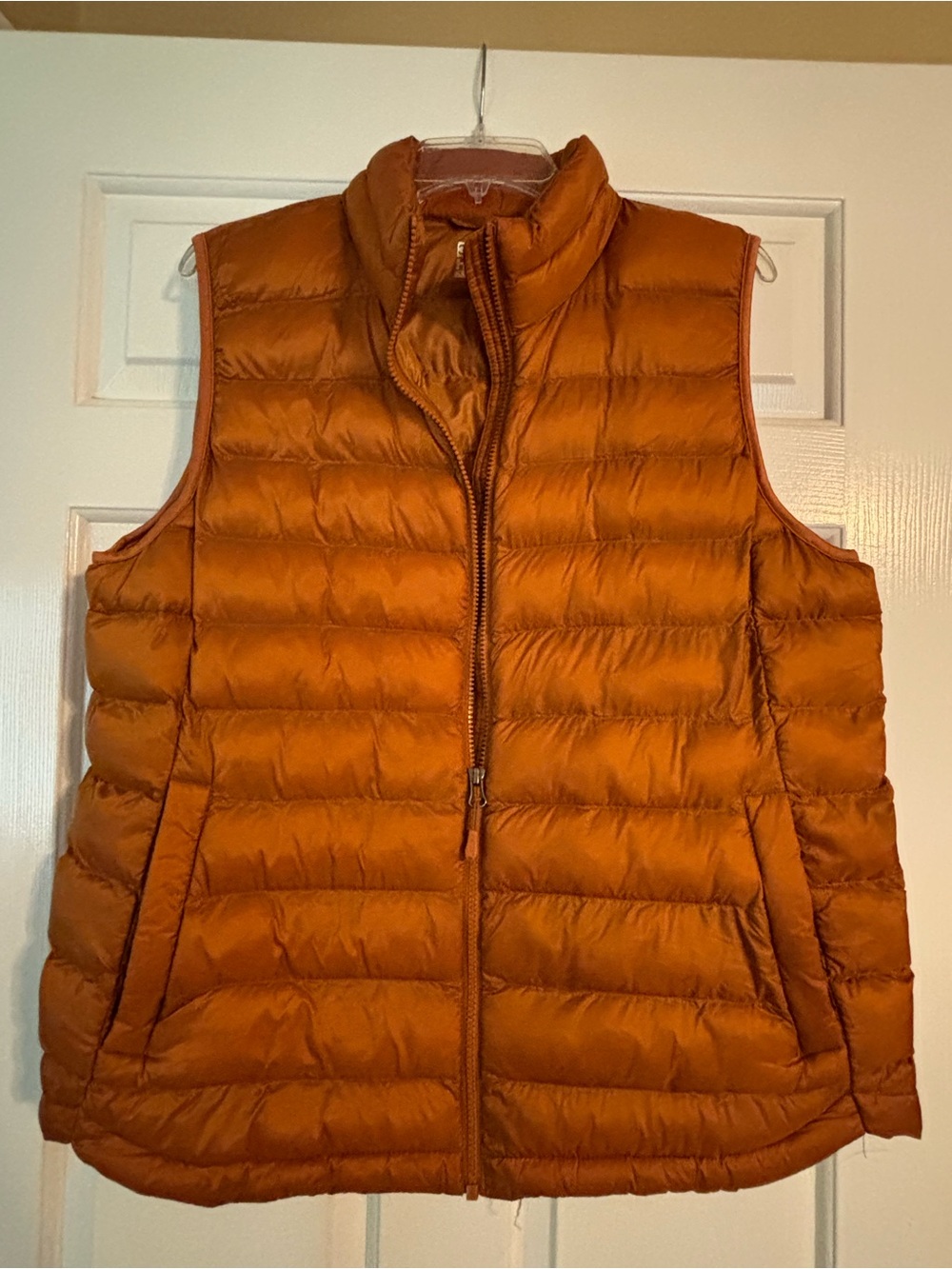 Quilted Puffer Vest in Burnt Orange